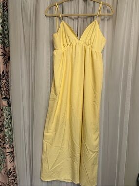 Yellow Maxi Slip Dress with Delicate Straps